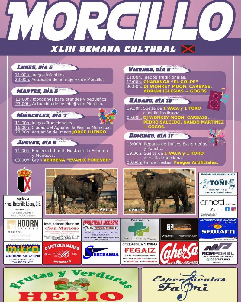 Imagen PROGRAMACIÓN FIESTAS MORCILLO 2024